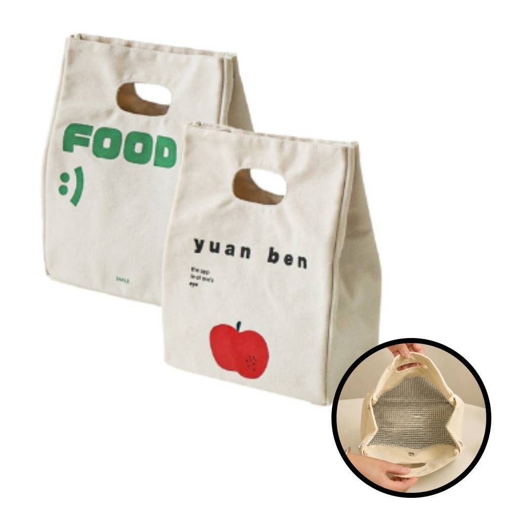직장인 도시락 보냉가방 캔버스 런치백 사무실 피크닉 보온 토트백