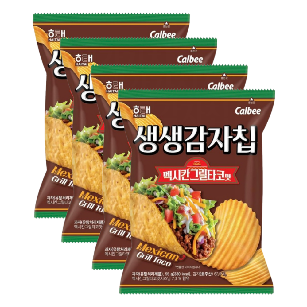 해태음료 해태제과 생생감자칩 맥시칸타코맛 55g x 4개