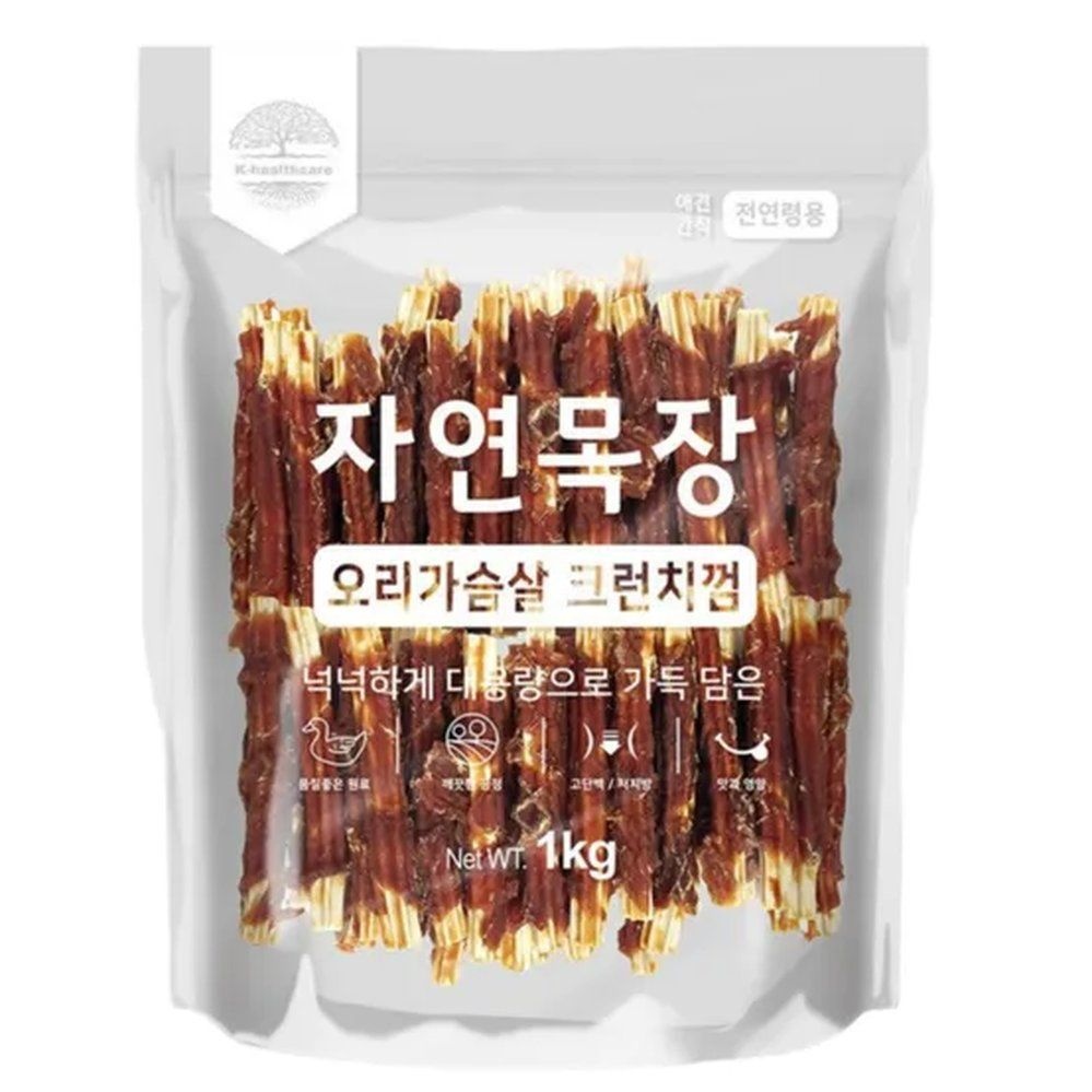 강아지대용량간식 자연목장 오리가슴살 크런치껌 1kg