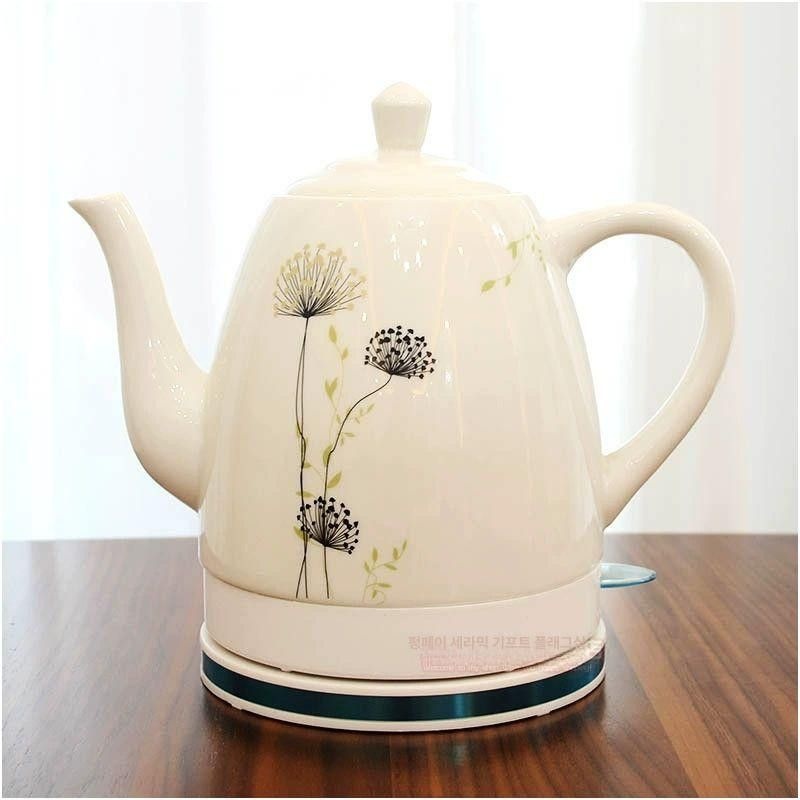도자기 전기 포트 차 세라믹 자동 커피 게이또 복숭아꽃 1.2L 물방울 1.2L 워터드롭 피치블로섬