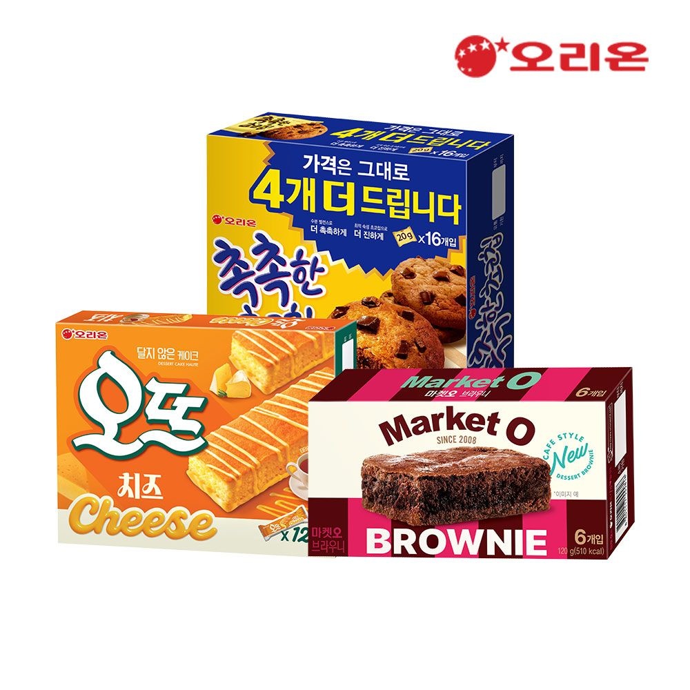 [오리온][6/10 순차출고] 오리온 오뜨 치즈12P + 브라우니6P + 촉촉한초코칩16P : 롯데ON