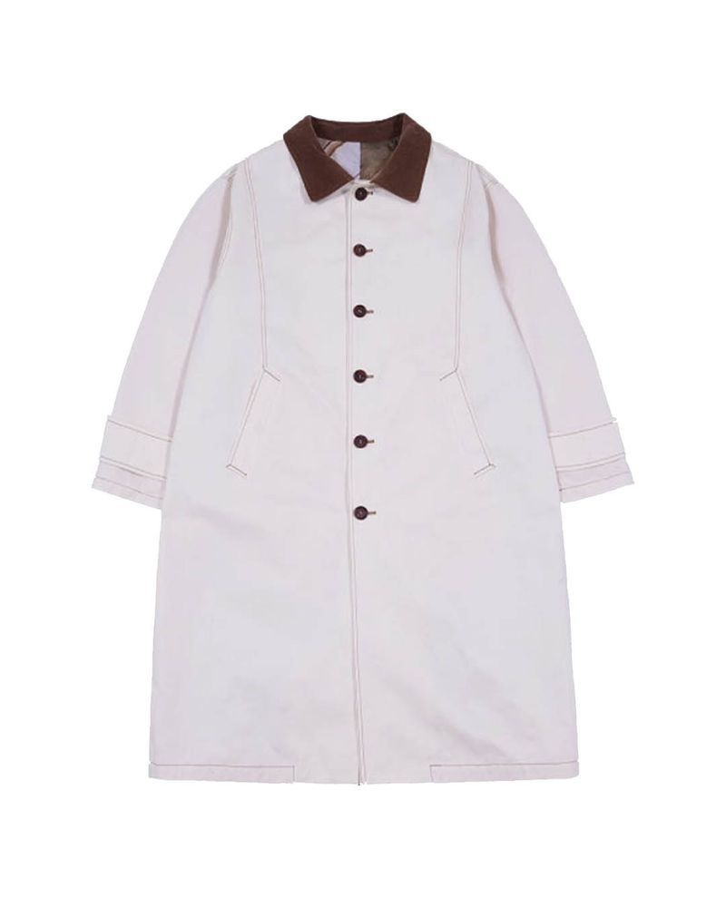 THEMUSEUMVISITOR 더뮤지엄비지터 THEMUSEUMVISITOR CORDUROY COLLAR MAC COAT BEIGE 3625353