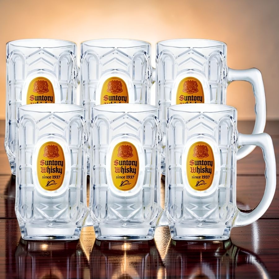 [해외] 일본 산토리 카쿠 메가 하이볼 위스키 잔 700ml x6개 양주 유리 머그컵