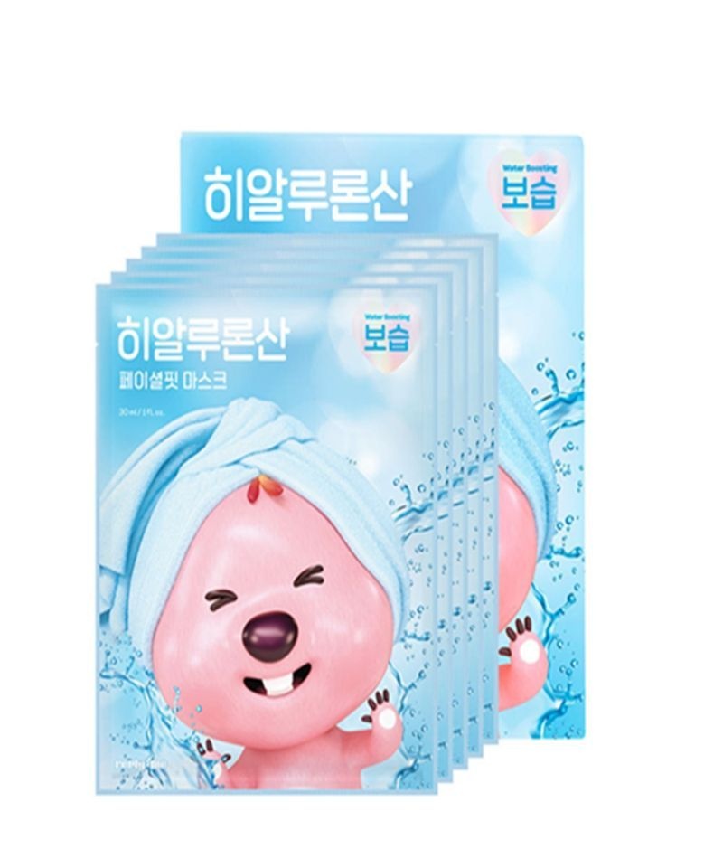 매장정품 REPLYME 리플라이미X잔망루피 히알루론산 페이셜핏 보습 마스크팩 5매