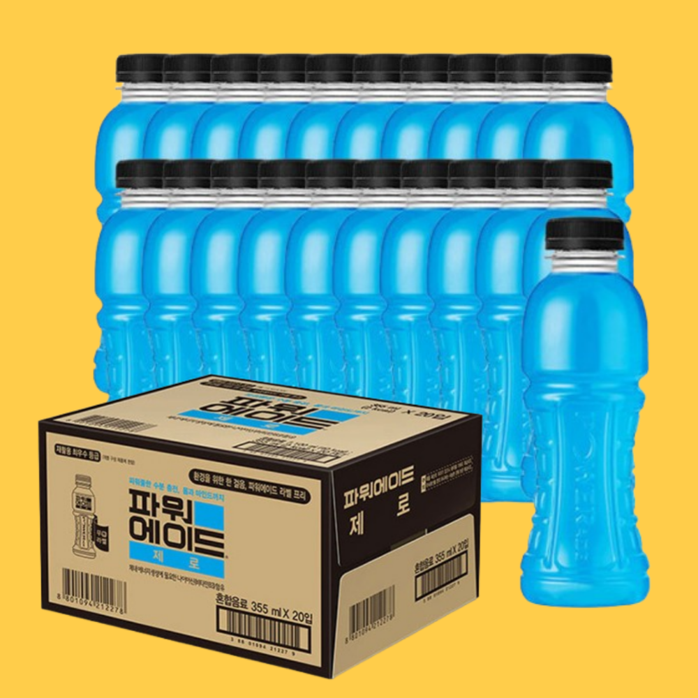 파워에이드 제로 무라벨 355ml 20개 1박스