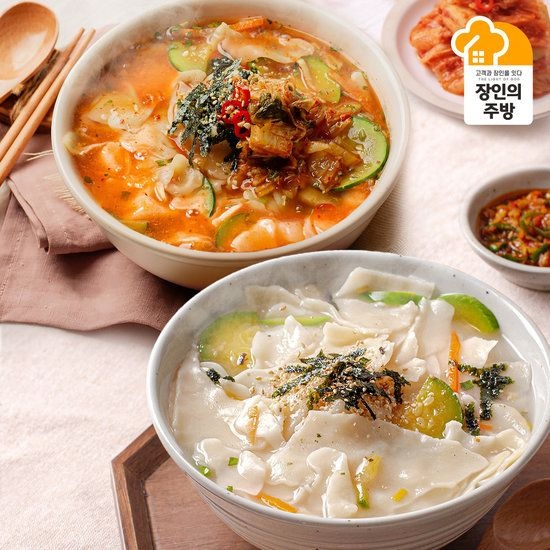 {백화점 상품} [손경신장인]생수제비500g(3인분)+김치생수제비500g(3인분) 435203