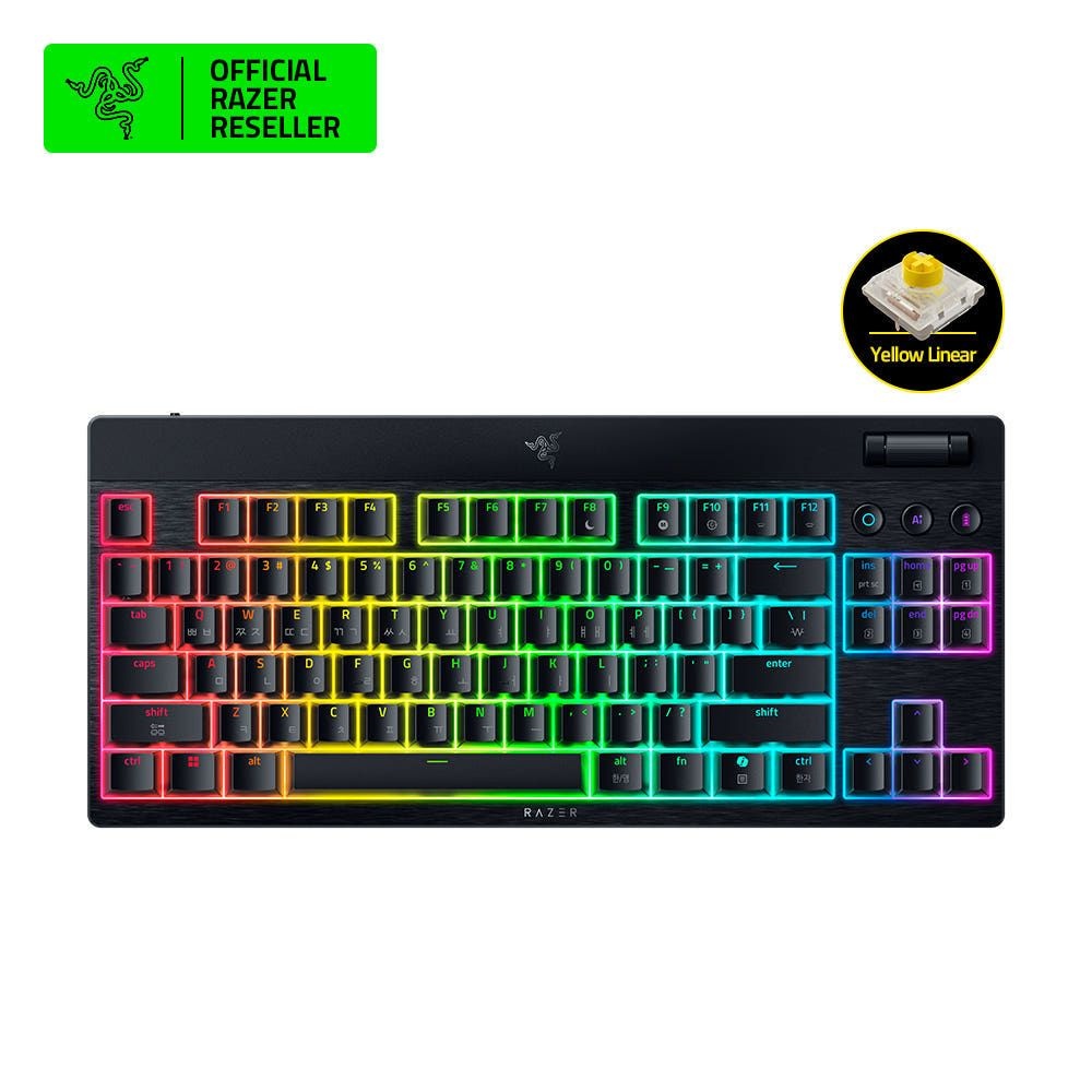 레이저코리아 BlackWidow V4 Low-profile Tenkeyless HyperSpeed KR 엘로우축 게이밍 키보드