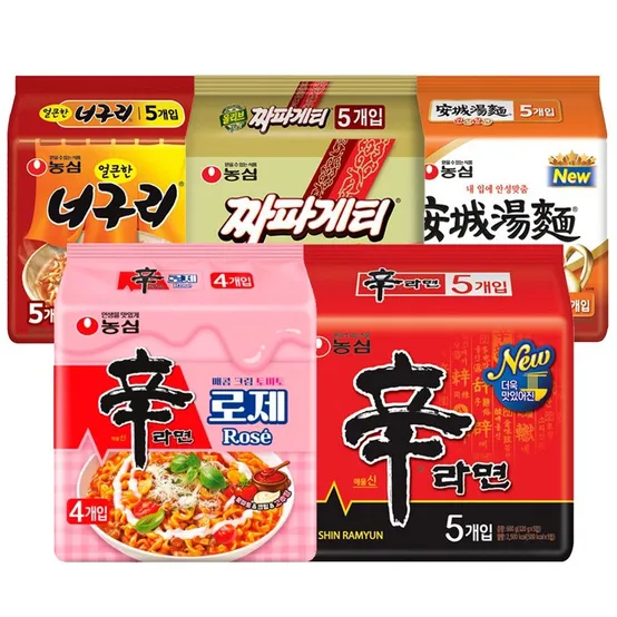 농심 신제품 신라면 로제 16봉 외 농심 라면조합 4+4+4+4 [안성탕면/짜파게티/너구리/오징어짬뽕]