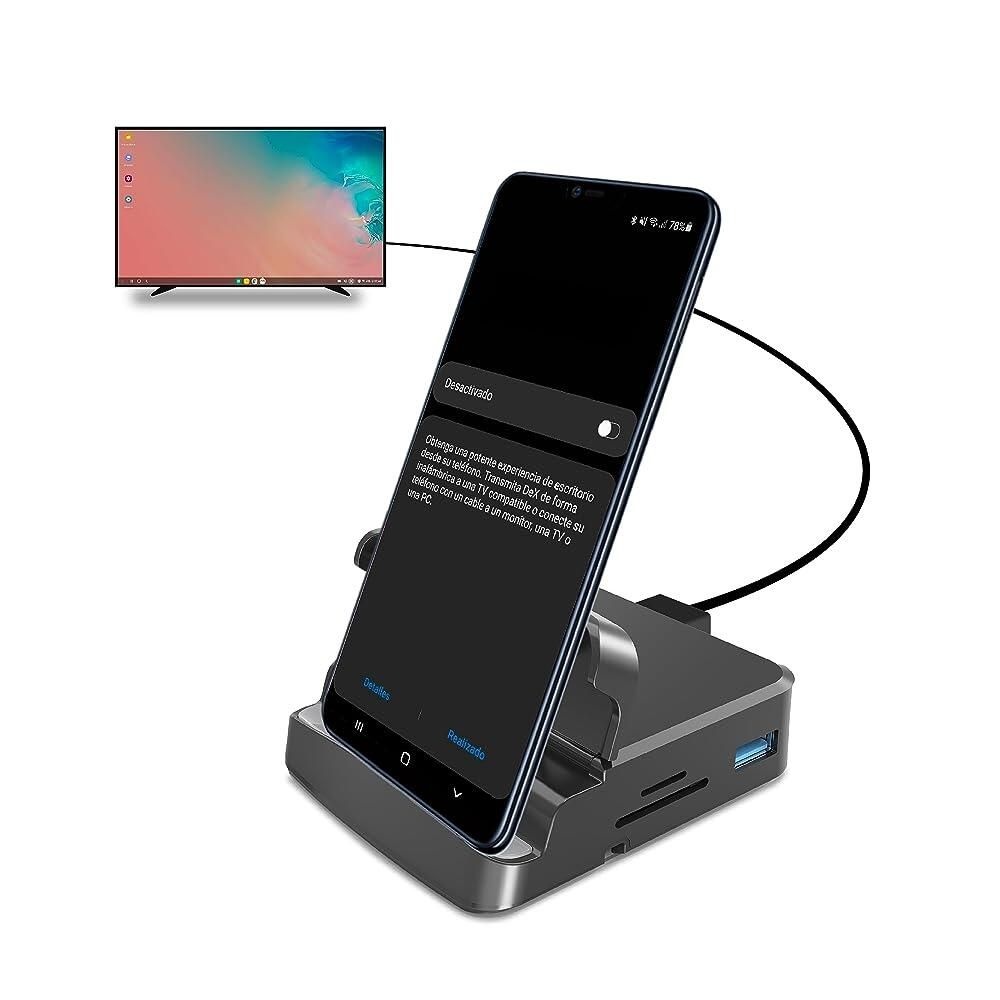 GloryKylin [해외] GKI 도킹 스테이션, USB C 휴대폰 - 4K HDMI 허브, 7-in-1 충전 DP Alt 모드 지원, 삼성 덱스 모드와 호환
