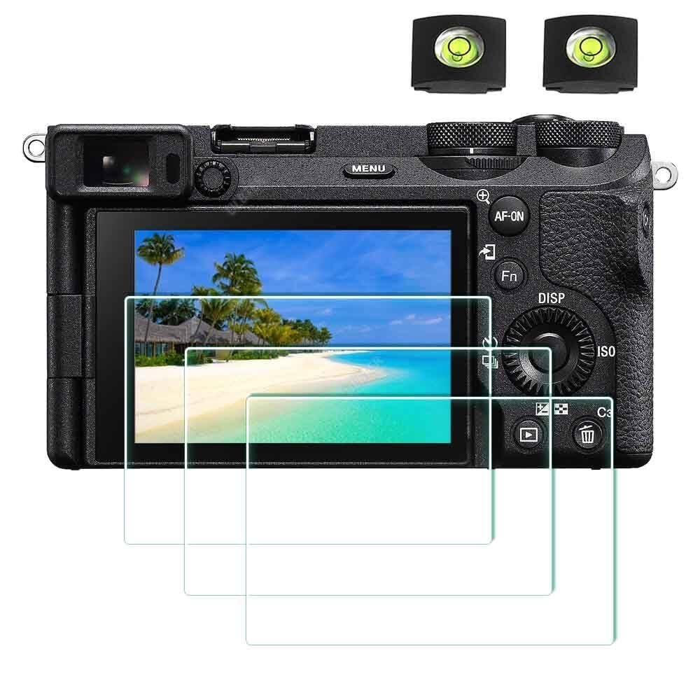 [해외] ULBTER 소니 알파 A7C II A7CR A6700 7C A7CII 6700 R 카메라 및 핫 슈 커버 0.3mm 9H 강도 강화 유리 긁힘 방지 지문 기포 3+2팩