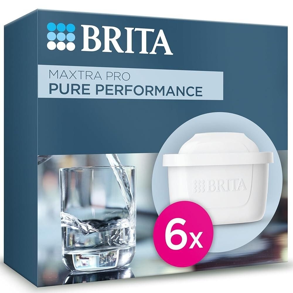 [브리타][해외] BRITA MAXTRA PRO 퓨어 퍼포먼스 정수 필터 카트리지 - 6팩 불순물, 염소, PFAS, 살충제 및 석회질을 줄여 수돗물을 더 나
