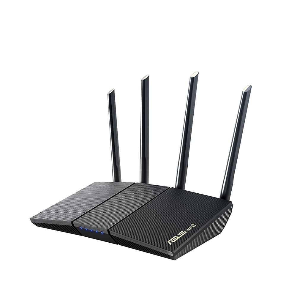 [해외] ASUS RT-AX1800S 듀얼 밴드 Wi-Fi 6 확장 가능한 라우터, 구독 없는 네트워크 보안, 자녀 보호 기능, 내장 VPN, AiMesh 호환,