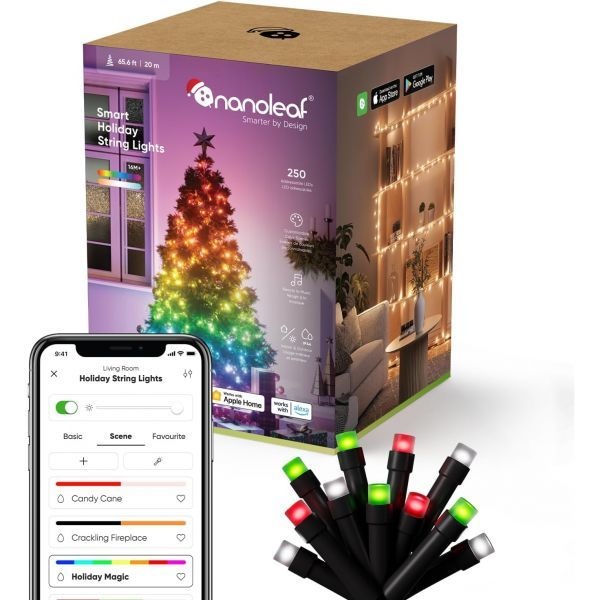 [해외] Nanoleaf Essentials Matter 20m 스마트 휴게실 라인 줄 조명(250개 LED 흰색 색상 RGB 주소 지정 가능)