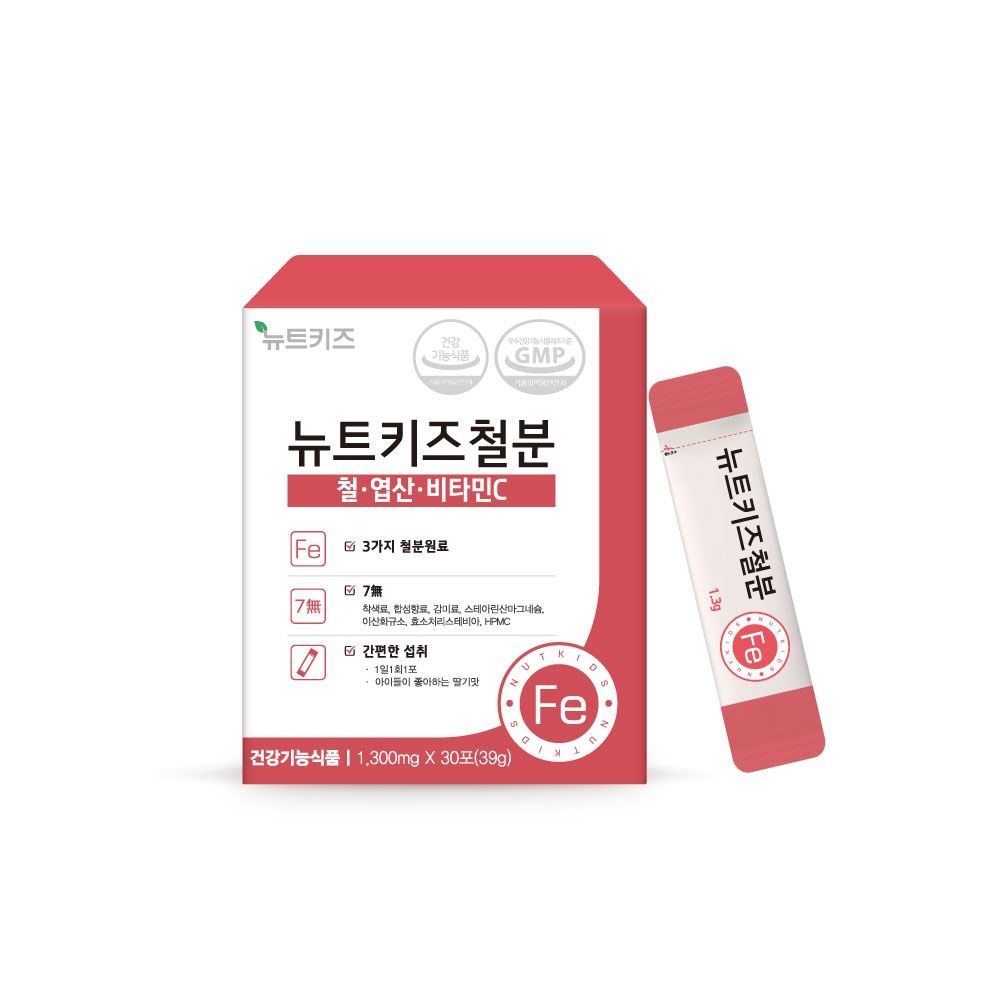 뉴트키즈철분30포 약사개발 어린이철분제 영양제 아기 키즈 유아