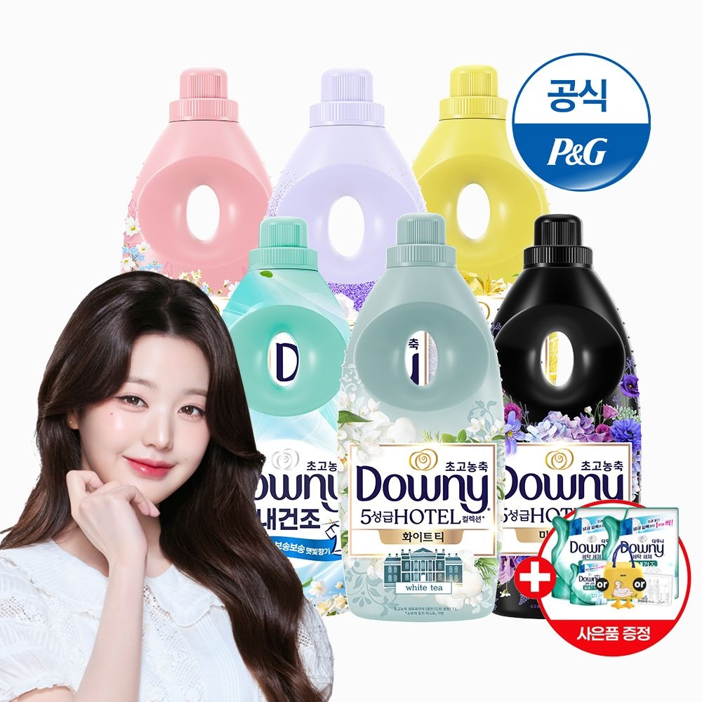 [롯데온] 다우니 섬유제 1L 6개 + 유연제 200ml 2개 + 랜덤증정