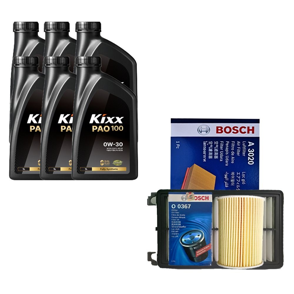 킥스 쏘렌토MQ4 가솔린 킥스 PAO100 0W30 6L 엔진오일 보쉬 필터 세트