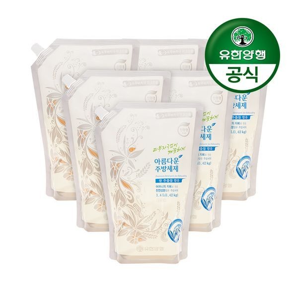 유한양행아름다운주방세제 쌀추출물리필형1400mL6개