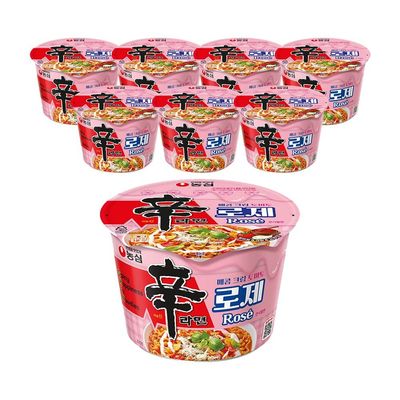 농심 신라면 로제 큰사발면 108g X 8개