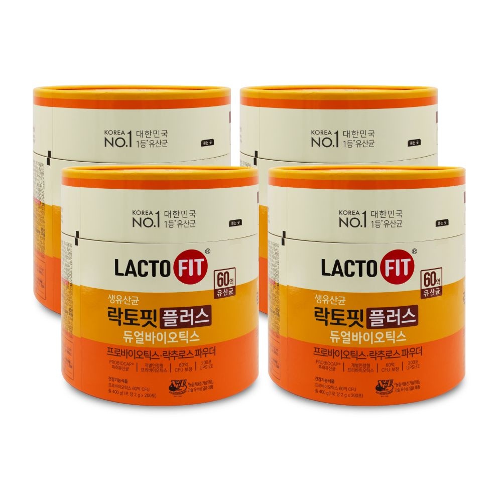 종근당건강 락토핏 플러스 듀얼바이오틱스 생유산균 2g x 200포 X 4통 I