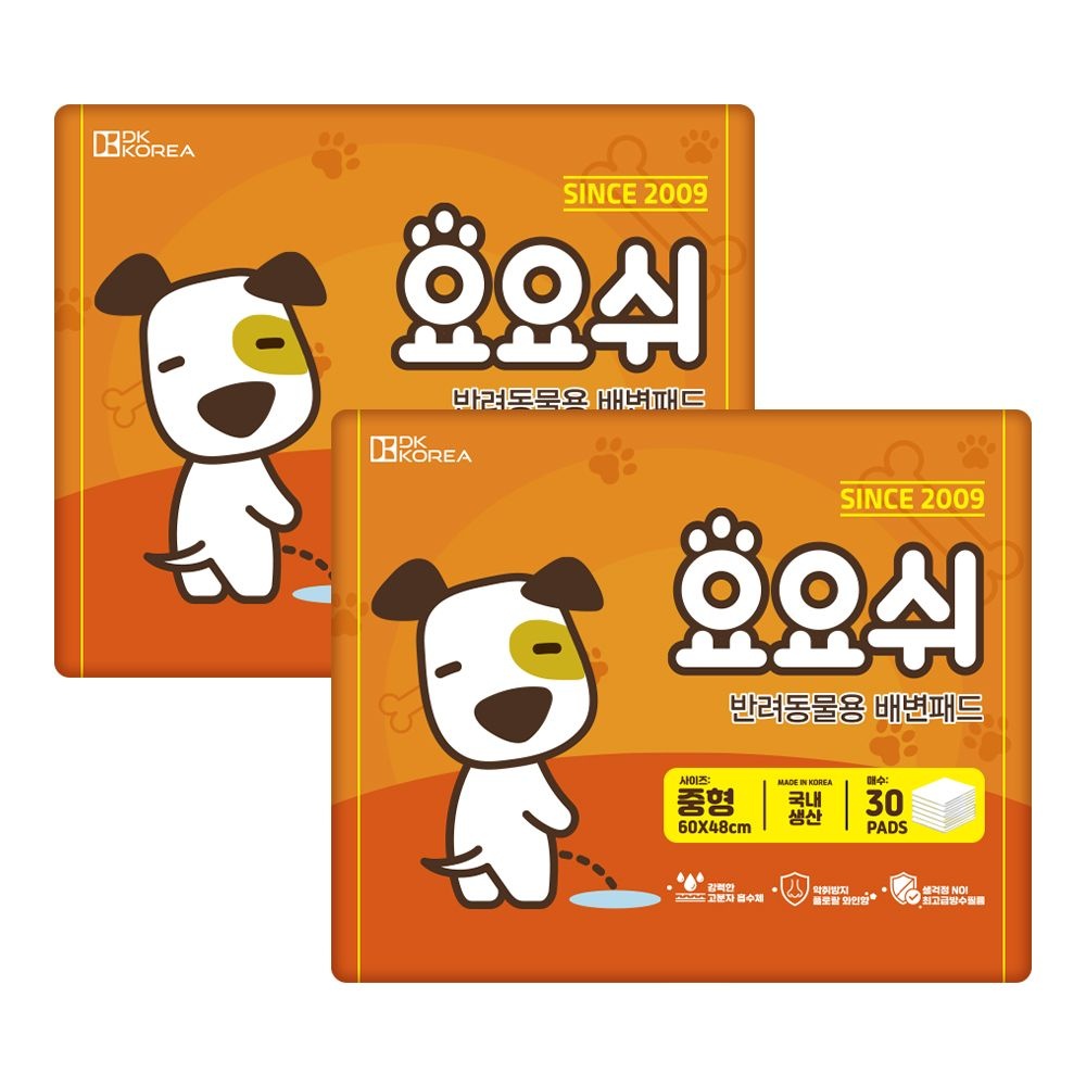 요요쉬 [L포인트 적립] 요요쉬 배변패드 중형 30매 X 2P / 애견패드