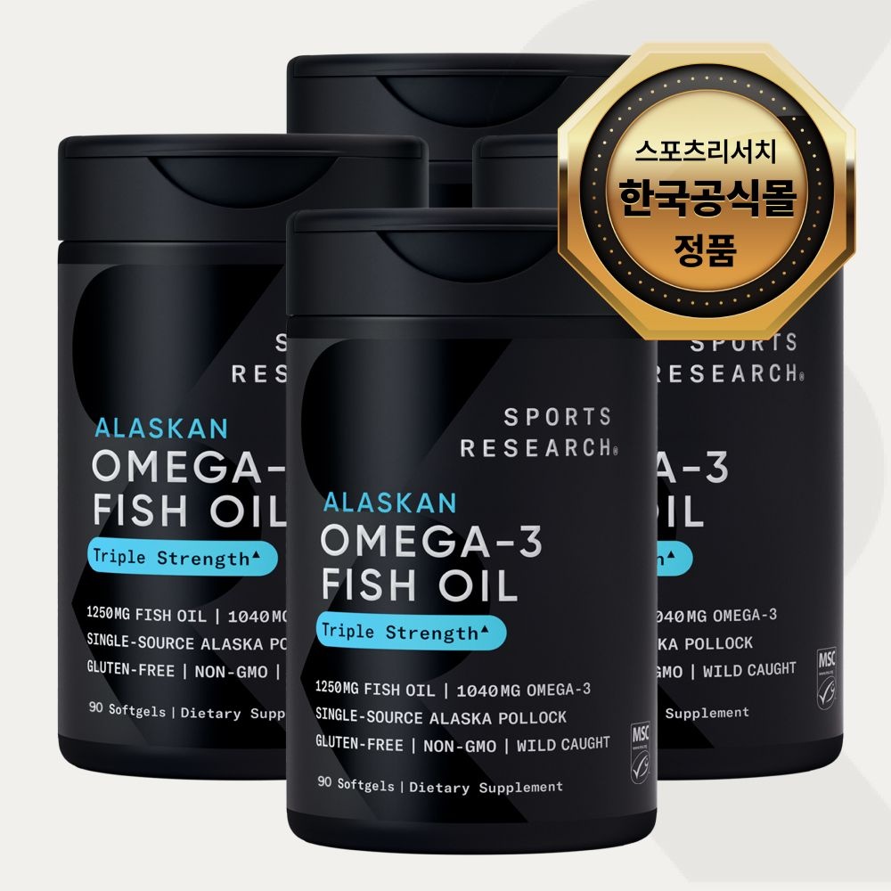 [롯데온] 스포츠리서치 오메가3 90정 4통 (99,590원/무료)