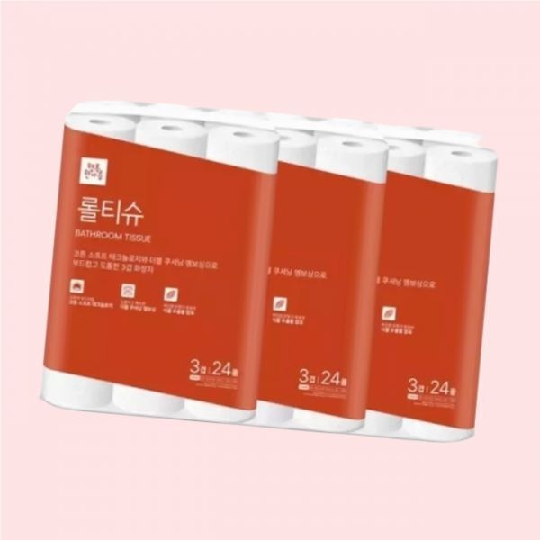 [오늘출발] 암웨이 행복한아름 3겹 롤티슈 24롤 x 3개 4608367