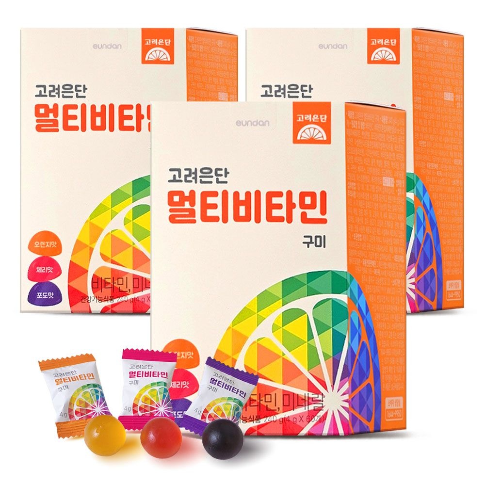 고려은단 멀티비타민 구미 4g x 60구미 3개 미네랄 비타민 젤리 D