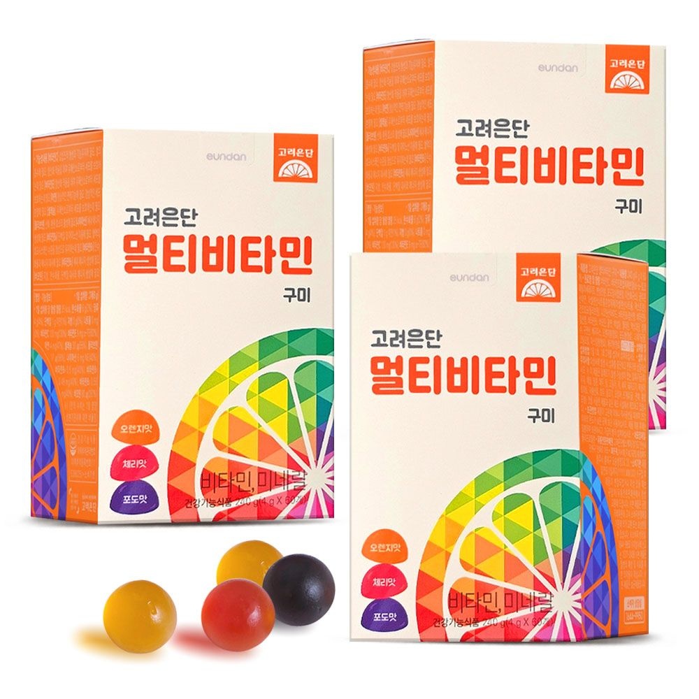 고려은단 멀티비타민 구미 60구미X3개 젤리 미네랄 씹어먹는 G
