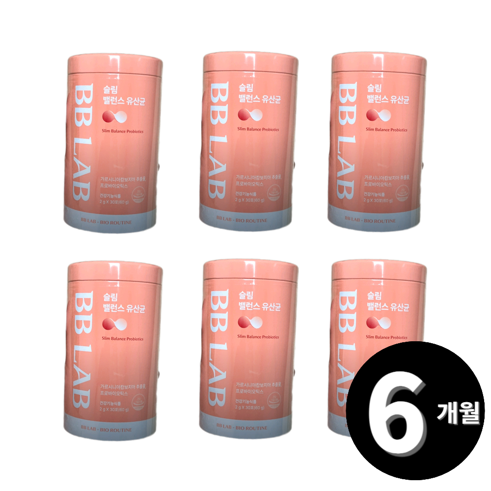 비비랩 슬림 밸런스 유산균 프로바이오틱스 가르시니아 30포, 6개