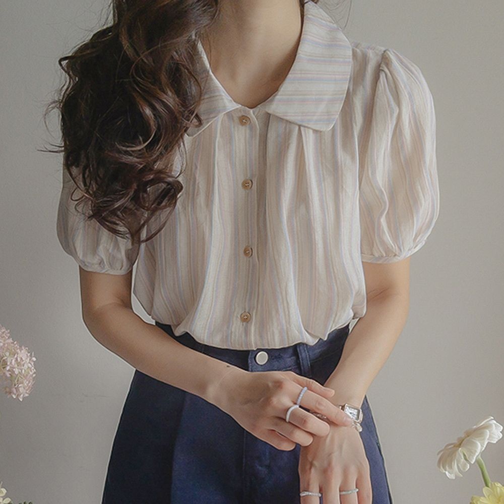 [재오픈][LABEL] 클래식썸머 핀턱 코튼 블라우스