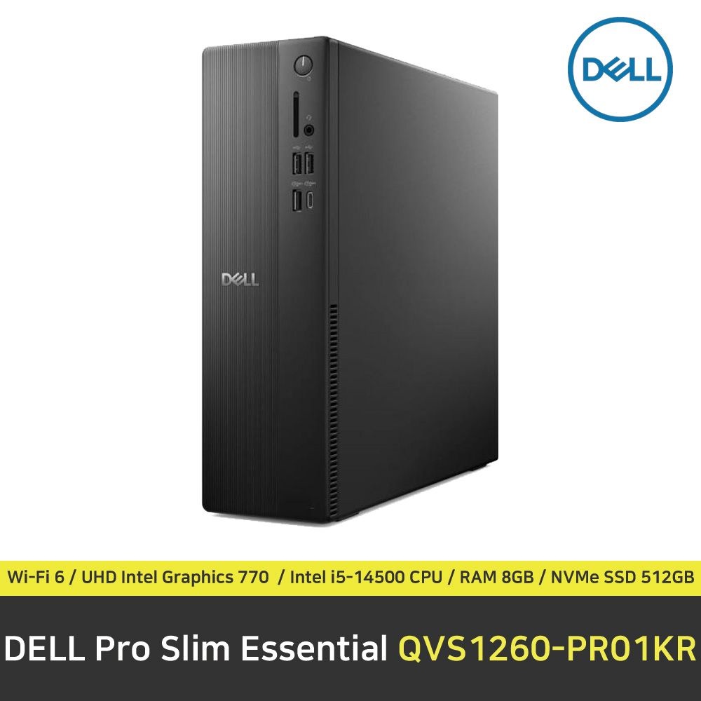 [오늘출발] 델 DELL Pro Slim Essential QVS1260-PR01KR 컴퓨터 / RAM 8GB / NVMe SSD 512GB