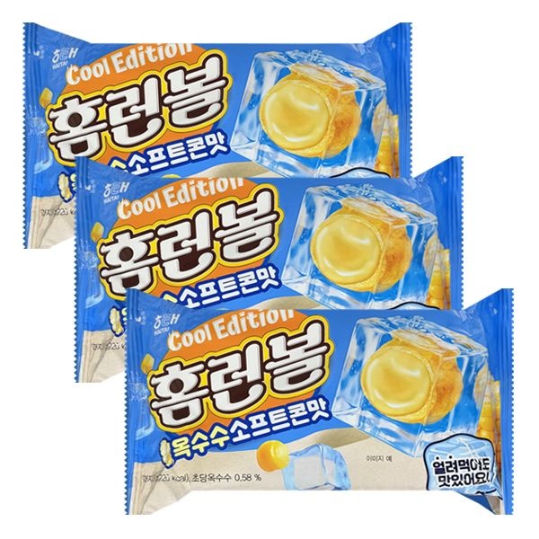 해태 홈런볼 옥수수소프트콘맛 39g x3 얼려먹는 과자 신상 간식