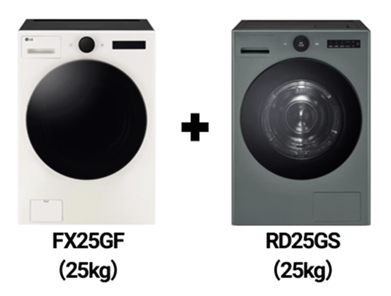 LG전자 트롬 AI 오브제컬렉션 세탁기 (FX25EF) 25kg + 건조기 (RD25GS) 25kg