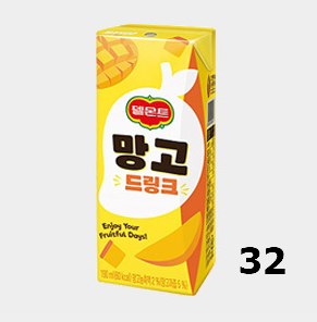 롯데 델몬트 드링크 망고 190ml x 32팩 탕비실 음료 간식 사무실 봉봉샵
