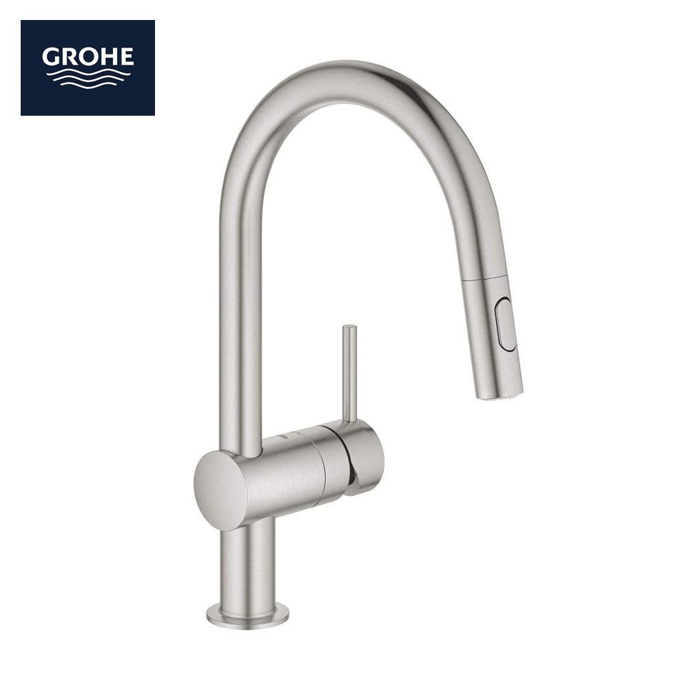 Grohe 그로헤 민타 풀아웃 싱글레버 슈퍼스틸 (32321DC2) 싱크대 주방수전 관부가세포함 독일직배송