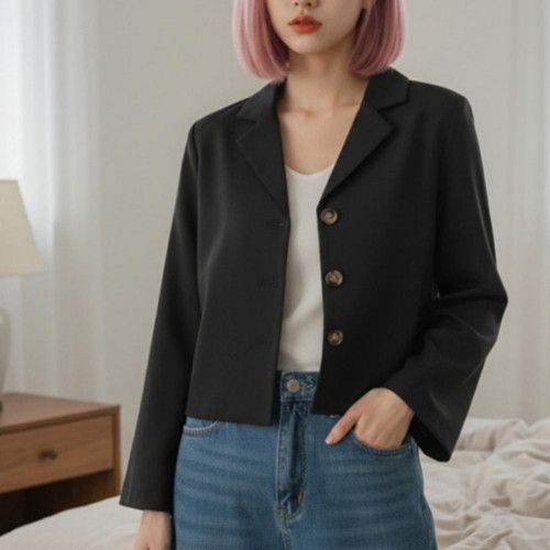텐바이텐 [홍은]크롭자켓 숏자켓 베이직 간절기 로텔즈 크롭