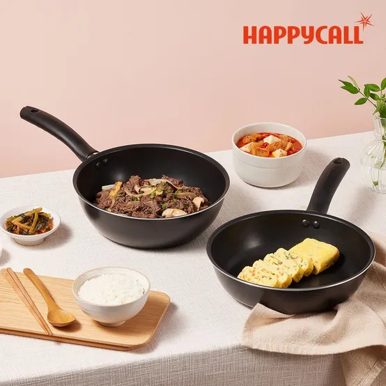 [본사직영] 해피콜 트윈쿡 IH 인덕션 2P 세트 (24cm 프라이팬+24cm 궁중팬)