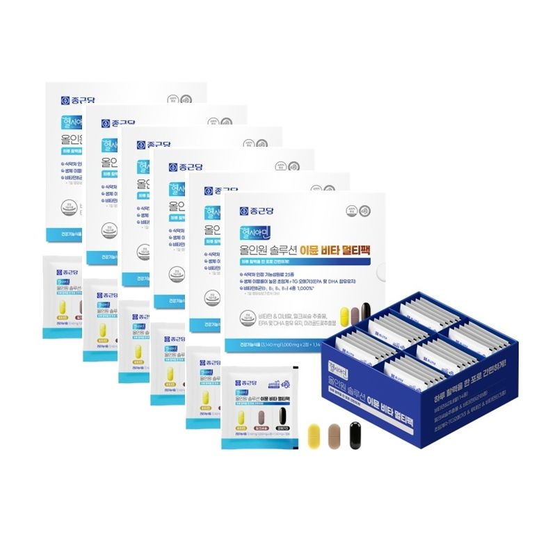 [온누리상품] 종근당 헬시아민 올인원 솔루션 이뮨 비타 멀티팩 3140mg x 30포 x 6박스