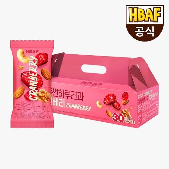g)[본사직영] CJ 먼투썬 하루견과 크랜베리 30봉 (20G X 30EA)