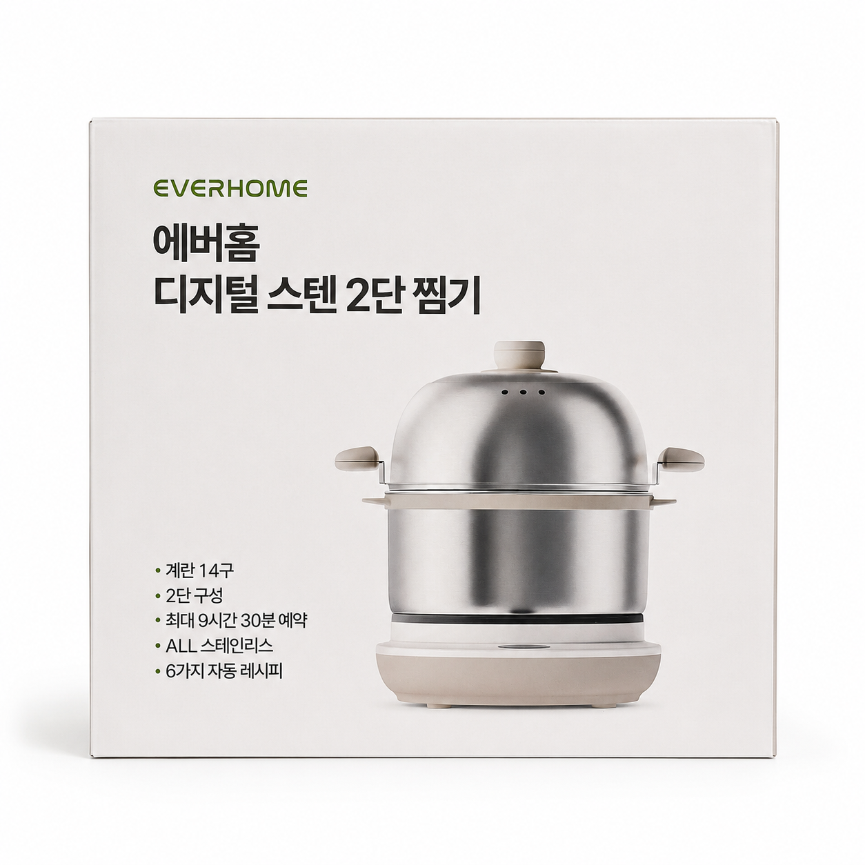 에버홈 디지털 스테인레스 다용도 2단 찜기 EV-EC6000