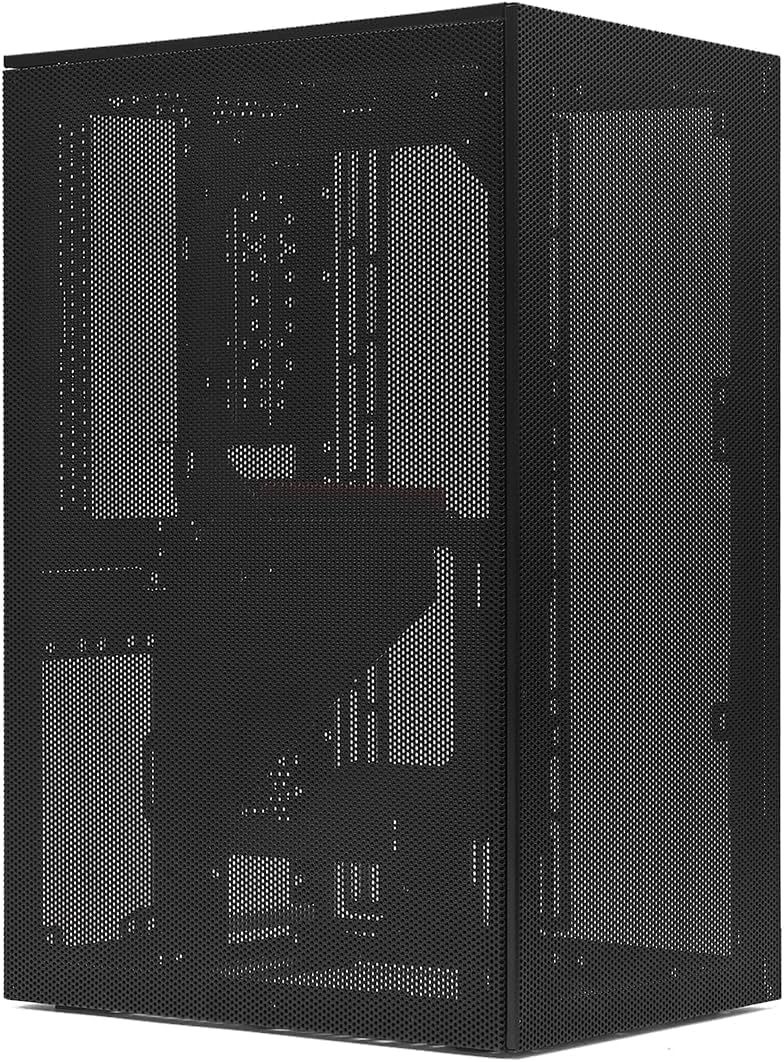 SSUPD 메쉬룸 S V2 미니 ITX 게이밍 PC 케이스(SFF), 풀 메쉬 노 라이저 케이블, 호환 가능한 ATX MB/RX9070/5090/280mm AIO, USB