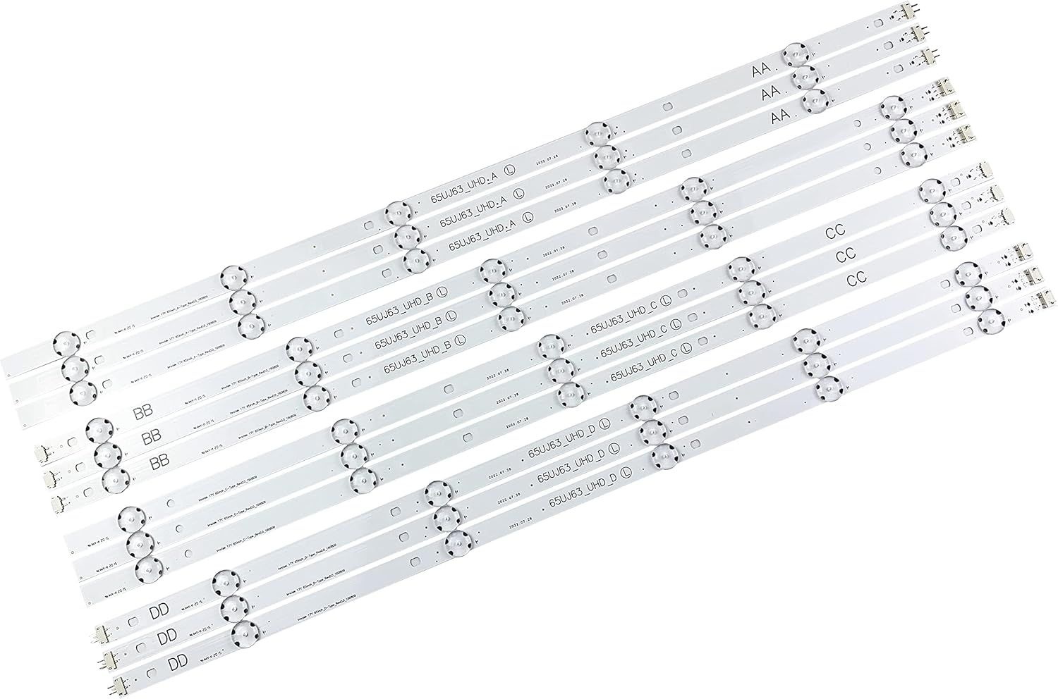 PANMILED 12 Pieces Led Backlight Strips for LG 65‘’ TV 65UJ63 65UJ6300-UA 65UJ6200-UA 65UJ5500 65UJ6320 Innotek 17Y 65inch_A SSC 65UJ63_UHD_A B C