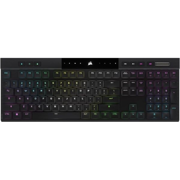 Corsair K100 AIR 무선 RGB 기계식 게이밍 키보드 - 초박형, 1ms 미만 슬립스트림, 저지연 블루투스, 체리 MX