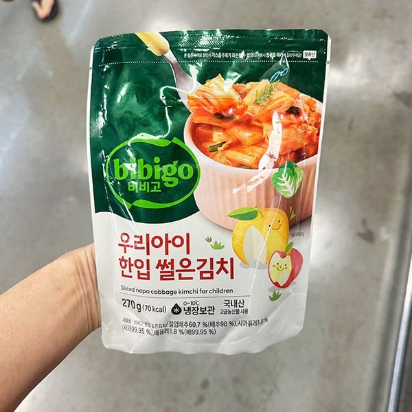 비비고 우리아이 한입 썰은 김치 270g 아이스박스포장