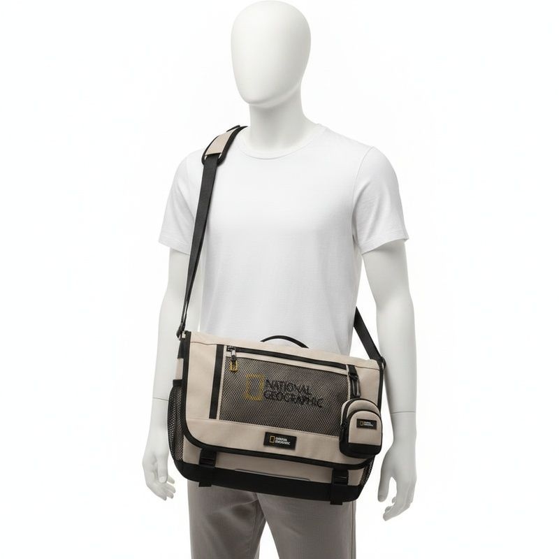 내셔널지오그래픽 N255ACR510 파치 메신저백 BEIGE N510070