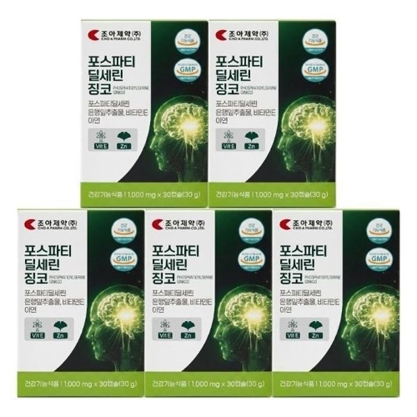 조아제약 포스파티딜세린 징코 1000mg 30캡슐 5세트