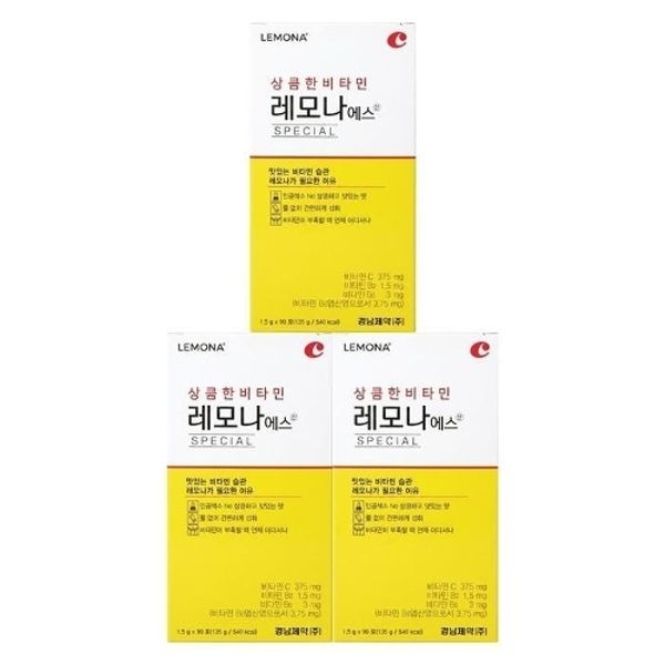 경남제약 상큼한 비타민 레모나 에스산 1.5g 90포 3세트