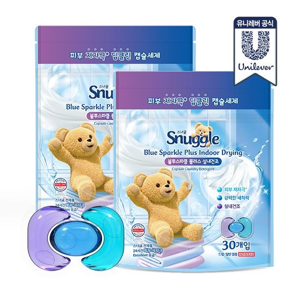 텐바이텐 스너글 캡슐세제 블루스파클 플러스 실내건조 30개입 x 2개
