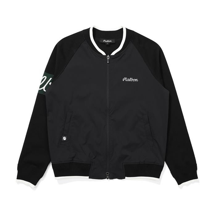 말본골프 [밀라코/국내발송] 말본골프 소매 로고 포인트 하이브리드 풀집업 BLACK M5122PKO11BLK