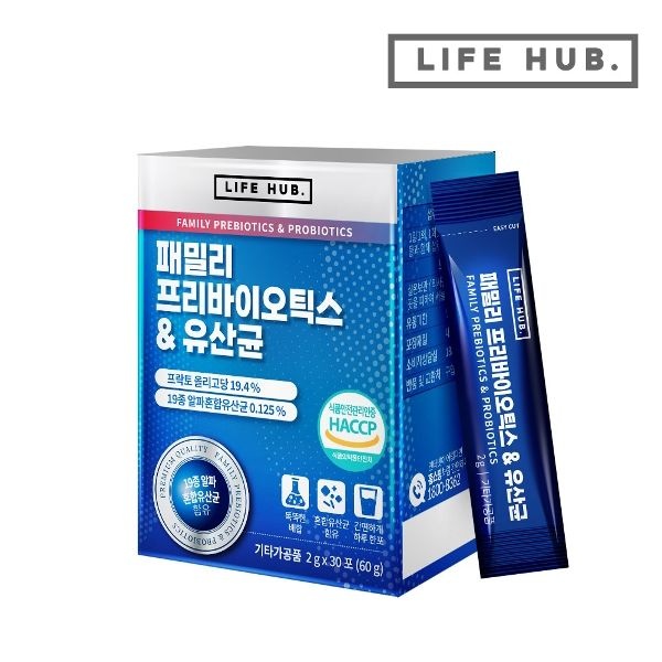 라이프허브 패밀리 프리바이오틱스 유산균 1세트(2g x 30포) 1개...